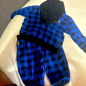 Ralph Lauren two-piece checkered sweatsuit 6m